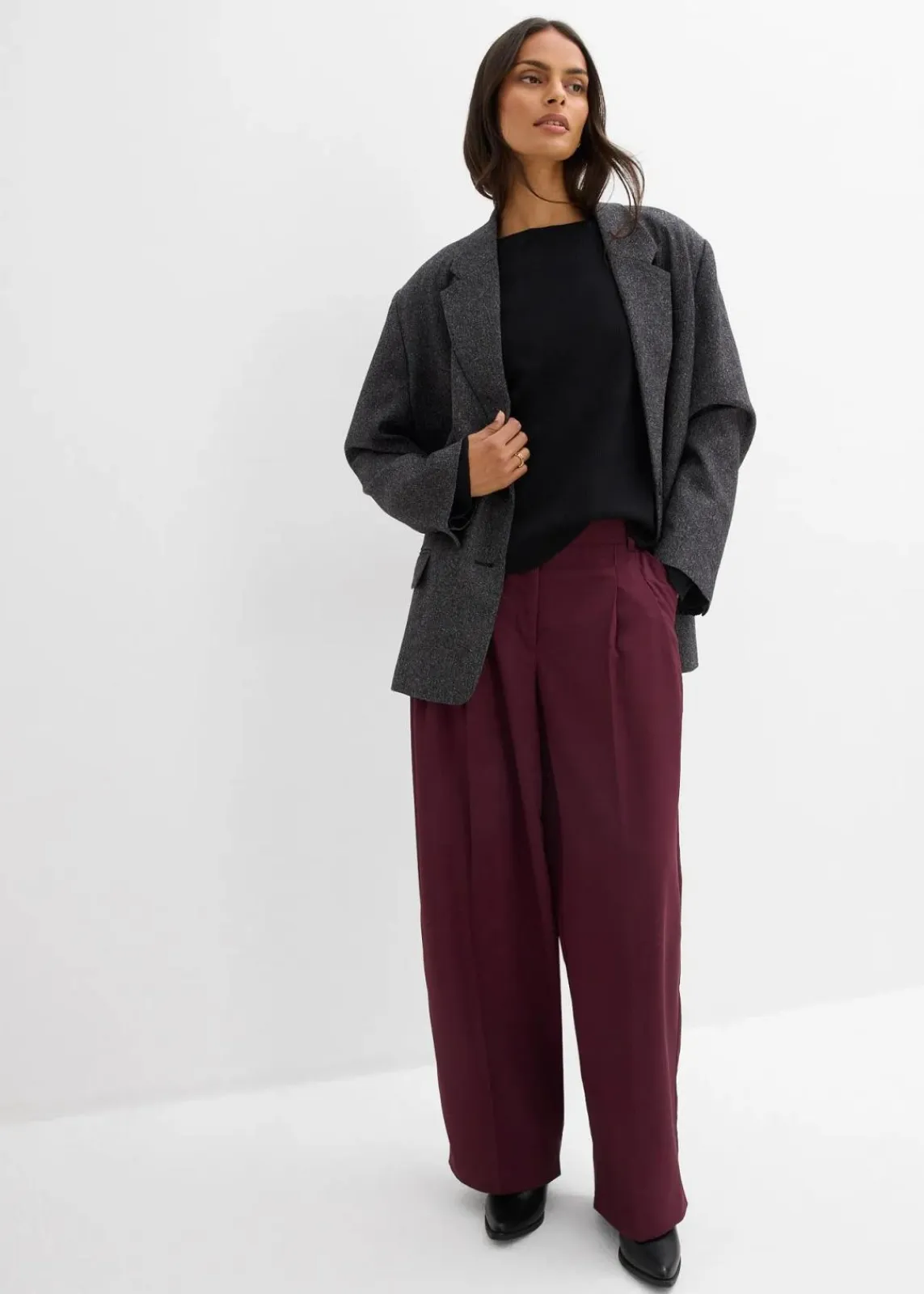 bonprix Shirts & Tops^Langarmshirt aus Rippware schwarz