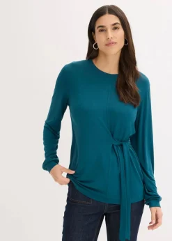 bonprix Shirts & Tops|Nachhaltigere Materialien^Langarmshirt aus softem Viskose-Mix dunkelpetrol