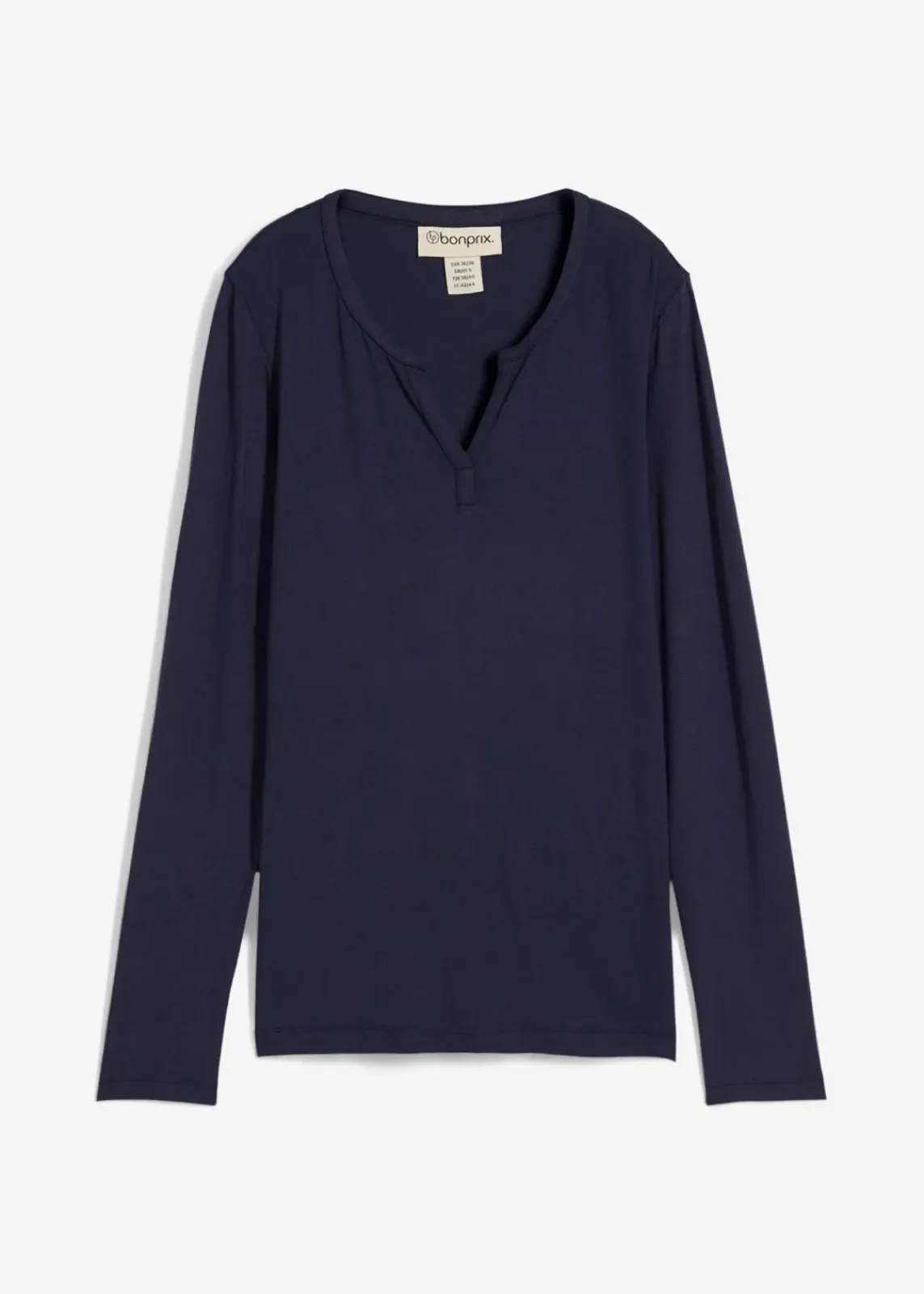 bonprix Shirts & Tops|Nachhaltigere Materialien^Langarmshirt aus softem Viskose Mix dunkelblau
