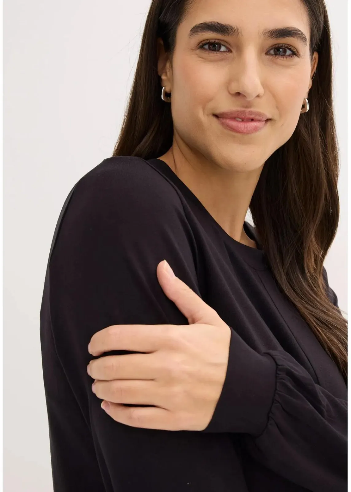 bonprix Nachhaltigere Materialien|Shirts & Tops^Langarmshirt aus softem Viskose-Mix schwarz