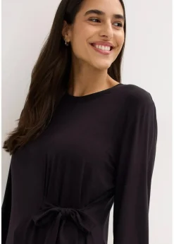 bonprix Nachhaltigere Materialien|Shirts & Tops^Langarmshirt aus softem Viskose-Mix schwarz