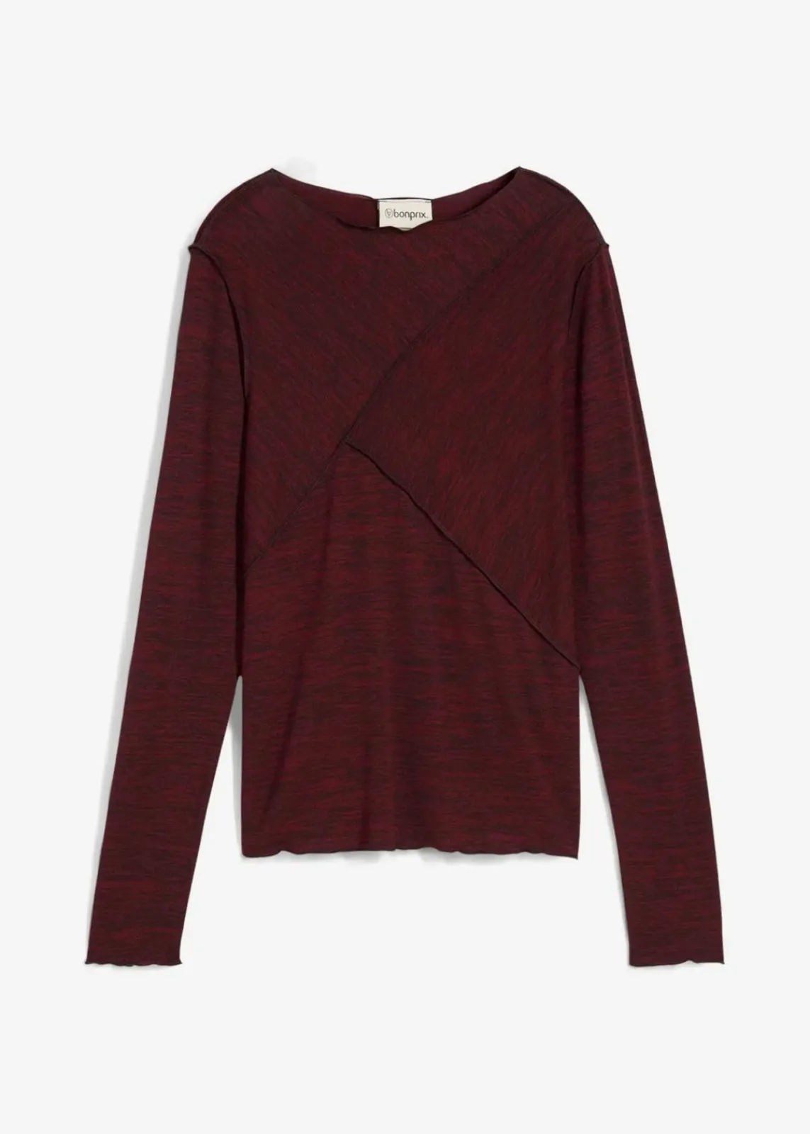 bonprix Shirts & Tops^Langarmshirt aus softem Viskose-Mix ahornrot meliert