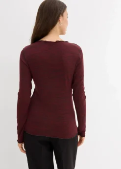 bonprix Shirts & Tops^Langarmshirt aus softem Viskose-Mix ahornrot meliert