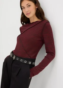 bonprix Shirts & Tops^Langarmshirt aus softem Viskose-Mix ahornrot meliert
