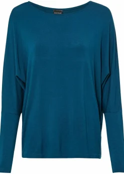 bonprix Shirts & Tops^Langarmshirt aus softem Viskose-Mix blaupetrol