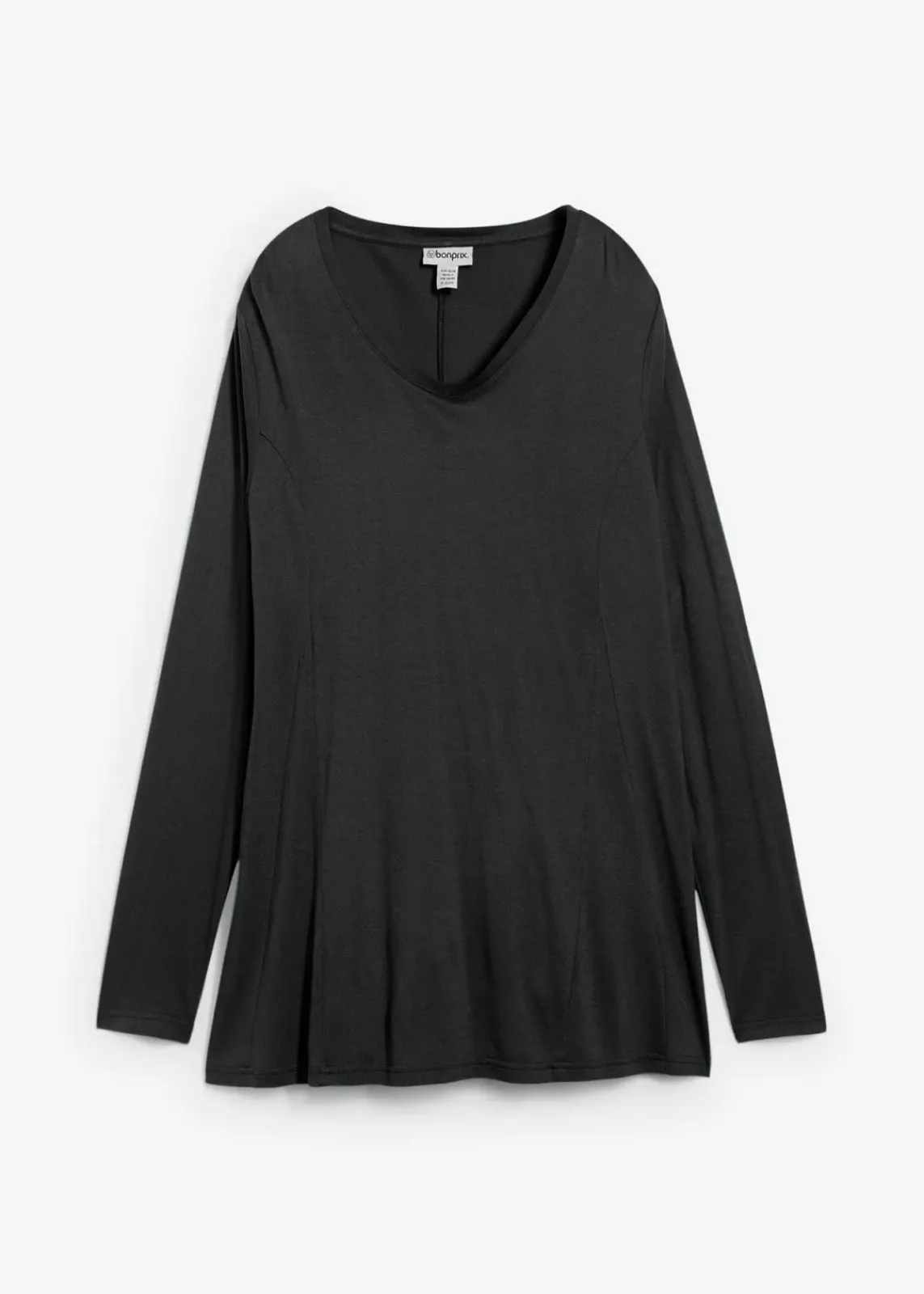 bonprix Nachhaltigere Materialien|Shirts & Tops^Langarm-Shirt aus softer Viskose schwarz