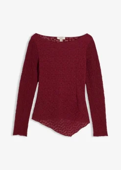 bonprix Shirts & Tops^Langarmshirt aus Spitze dunkelbeere