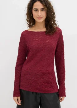 bonprix Shirts & Tops^Langarmshirt aus Spitze dunkelbeere