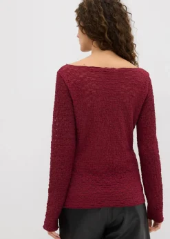 bonprix Shirts & Tops^Langarmshirt aus Spitze dunkelbeere