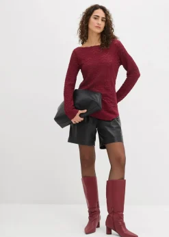 bonprix Shirts & Tops^Langarmshirt aus Spitze dunkelbeere