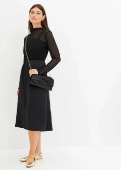 bonprix Shirts & Tops^Langarmshirt aus transparentem Mesh schwarz