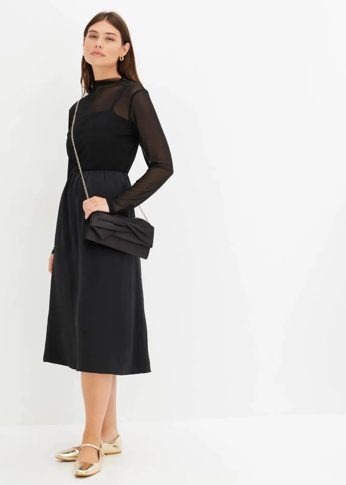 bonprix Shirts & Tops^Langarmshirt aus transparentem Mesh schwarz