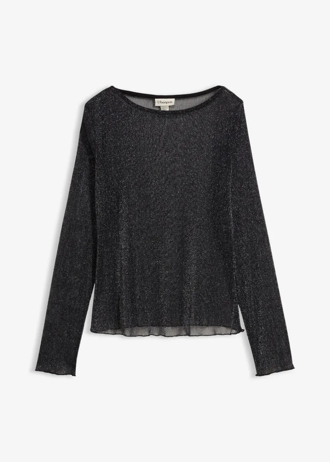 bonprix Shirts & Tops^Langarmshirt aus transparentem Mesh schwarz