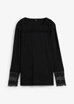 bonprix Shirts & Tops^Langarmshirt aus Viskose schwarz