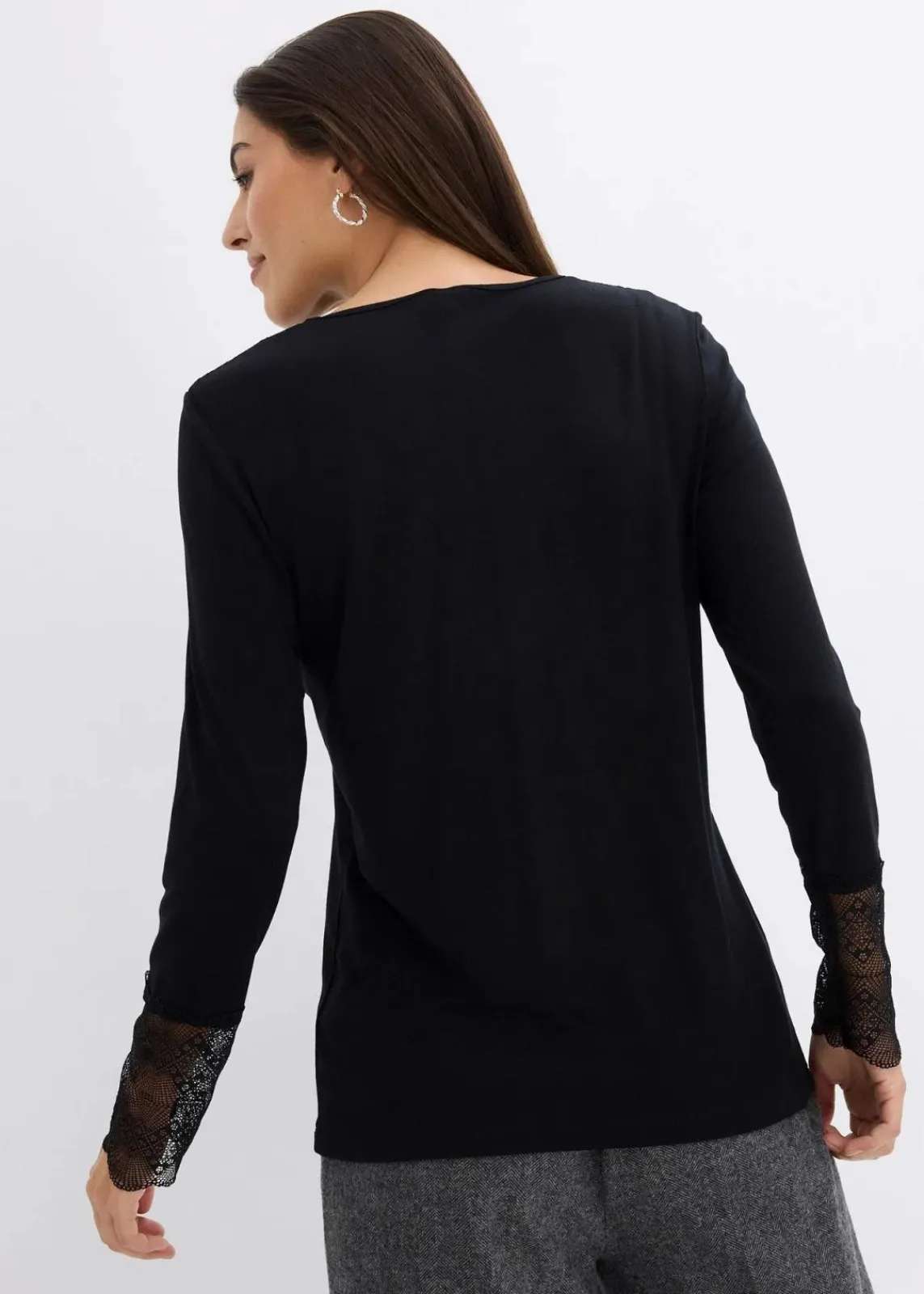 bonprix Shirts & Tops^Langarmshirt aus Viskose schwarz