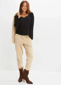 bonprix Nachhaltigere Materialien|Shirts & Tops^Langarmshirt aus Viskose-Mix schwarz