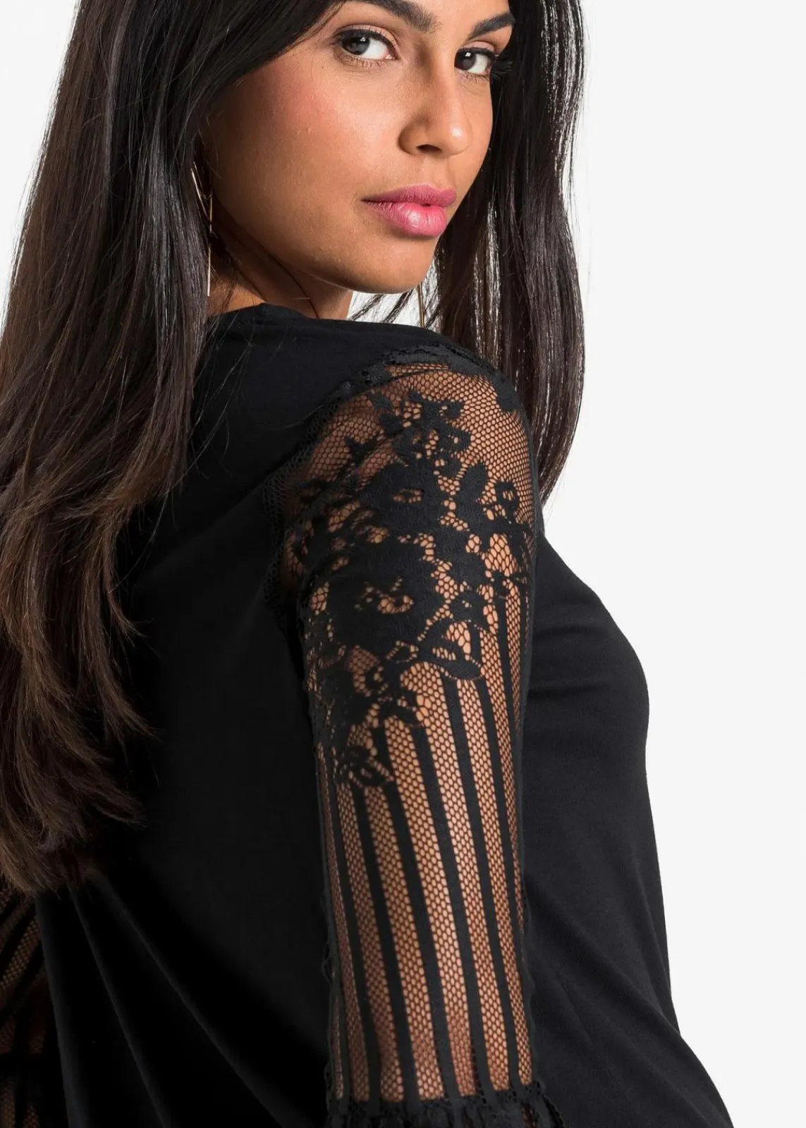 bonprix Shirts & Tops|Nachhaltigere Materialien^Langarmshirt aus Viskose-Mix schwarz