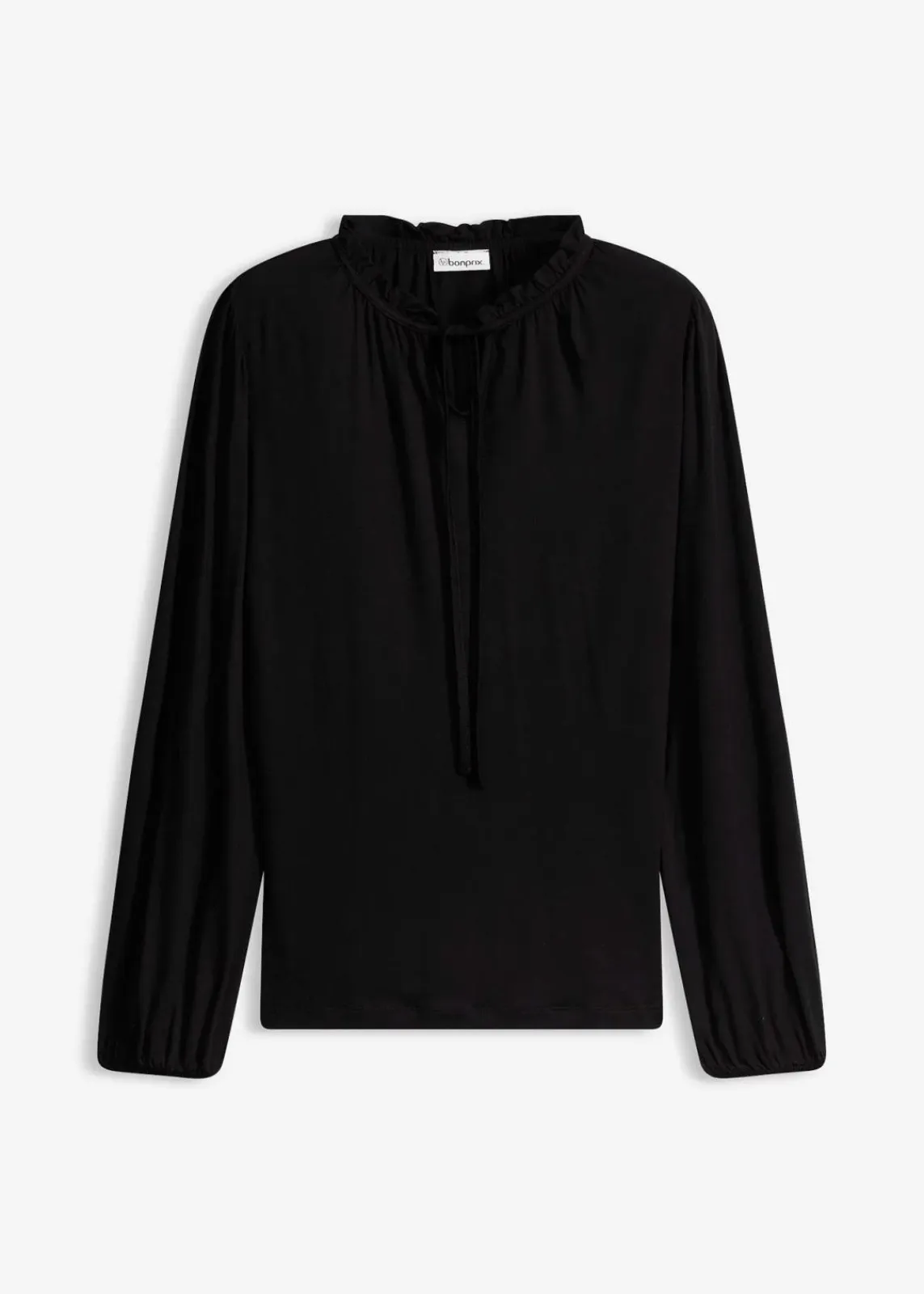 bonprix Nachhaltigere Materialien|Shirts & Tops^Langarmshirt aus Viskose-Mix schwarz