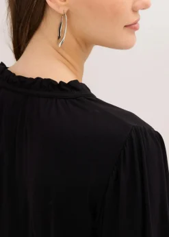 bonprix Nachhaltigere Materialien|Shirts & Tops^Langarmshirt aus Viskose-Mix schwarz