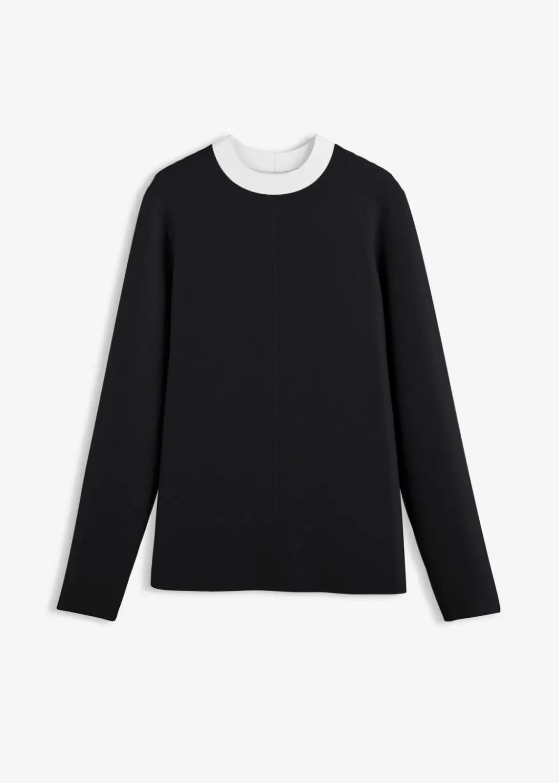 bonprix Shirts & Tops^Langarmshirt aus Viskose-Mix mit abgesetztem Turtleneck schwarz/weiß