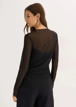 bonprix Shirts & Tops^Langarmshirt aus zartem Mesh schwarz