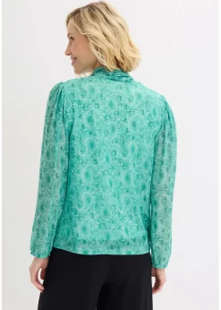 bonprix Shirts & Tops^Langarmshirt aus zartem Mesh flaschengrün paisley