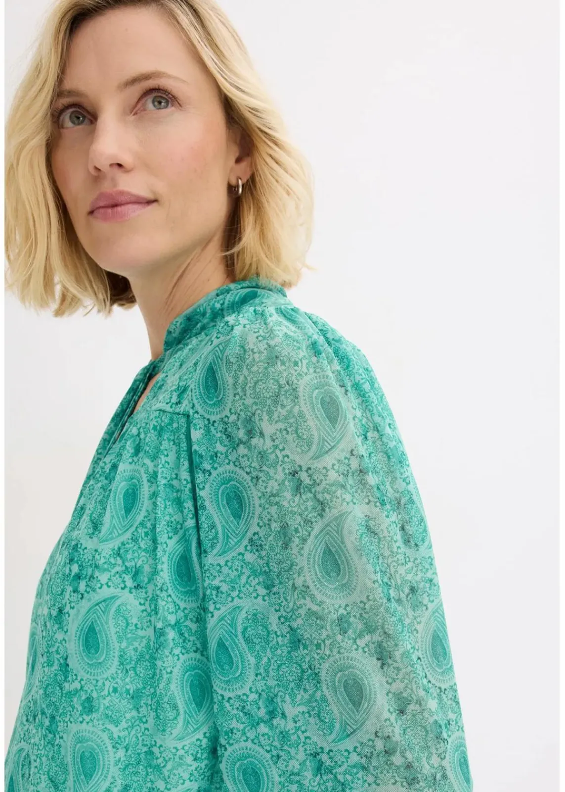 bonprix Shirts & Tops^Langarmshirt aus zartem Mesh flaschengrün paisley