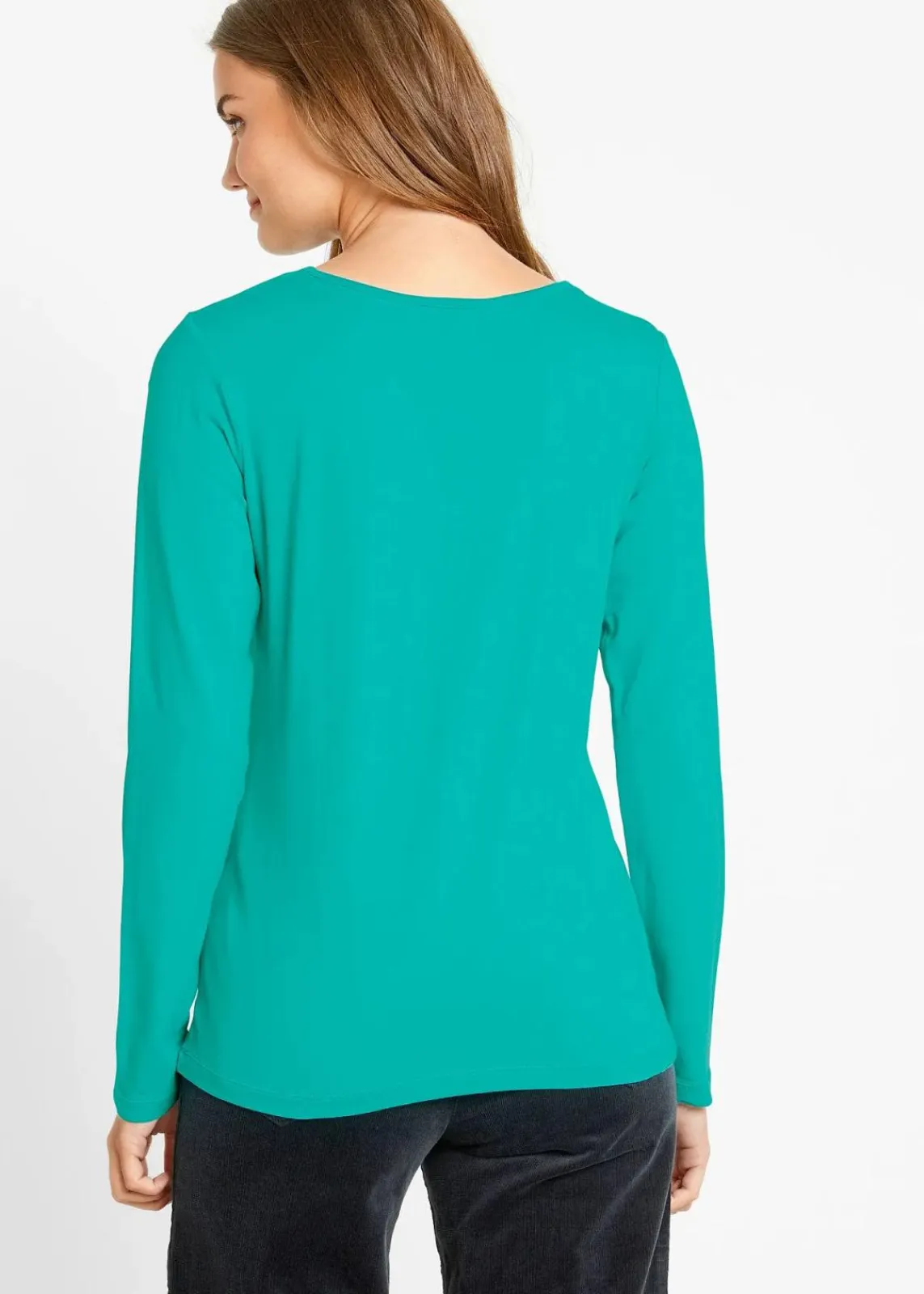 bonprix Shirts & Tops|Basics^Langarmshirt (2er Pack) smaragd+schwarz