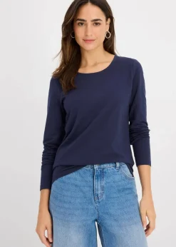 bonprix Shirts & Tops|Basics^Langarmshirt (2er Pack) dunkelblau/senfgelb