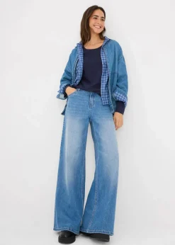 bonprix Shirts & Tops|Basics^Langarmshirt (2er Pack) dunkelblau/senfgelb