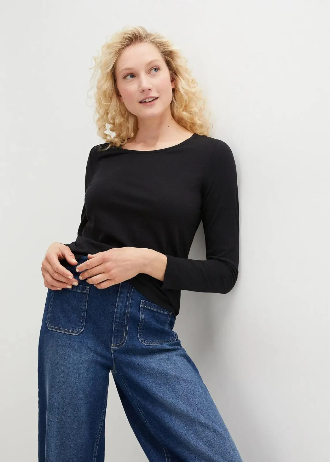 bonprix Bekleidung·Röcke|Basics^Langarmshirt (2er Pack) schwarz+schwarz