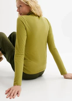 bonprix Shirts & Tops|Basics^Langarmshirt mit reiner Bio-Baumwolle goldoliv