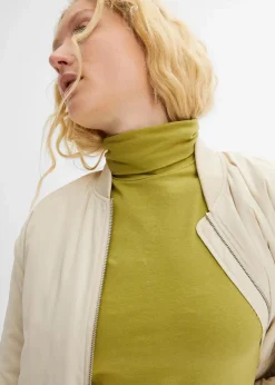 bonprix Shirts & Tops|Basics^Langarmshirt mit reiner Bio-Baumwolle goldoliv