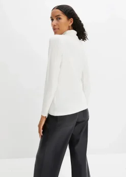 bonprix Shirts & Tops|Basics^Langarmshirt mit reiner Bio-Baumwolle wollweiß