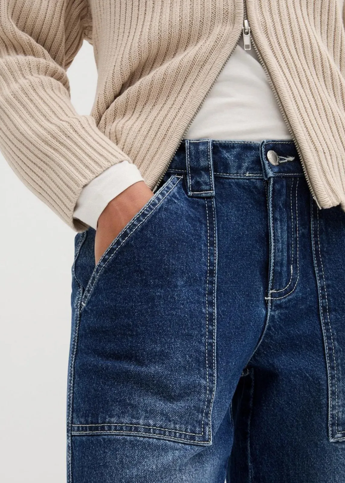 bonprix Shirts & Tops|Basics^Langarmshirt mit reiner Bio-Baumwolle wollweiß