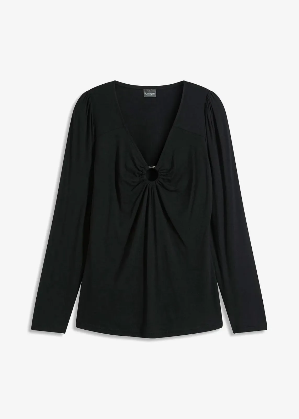 bonprix Shirts & Tops^Langarmshirt mit Accessoire schwarz