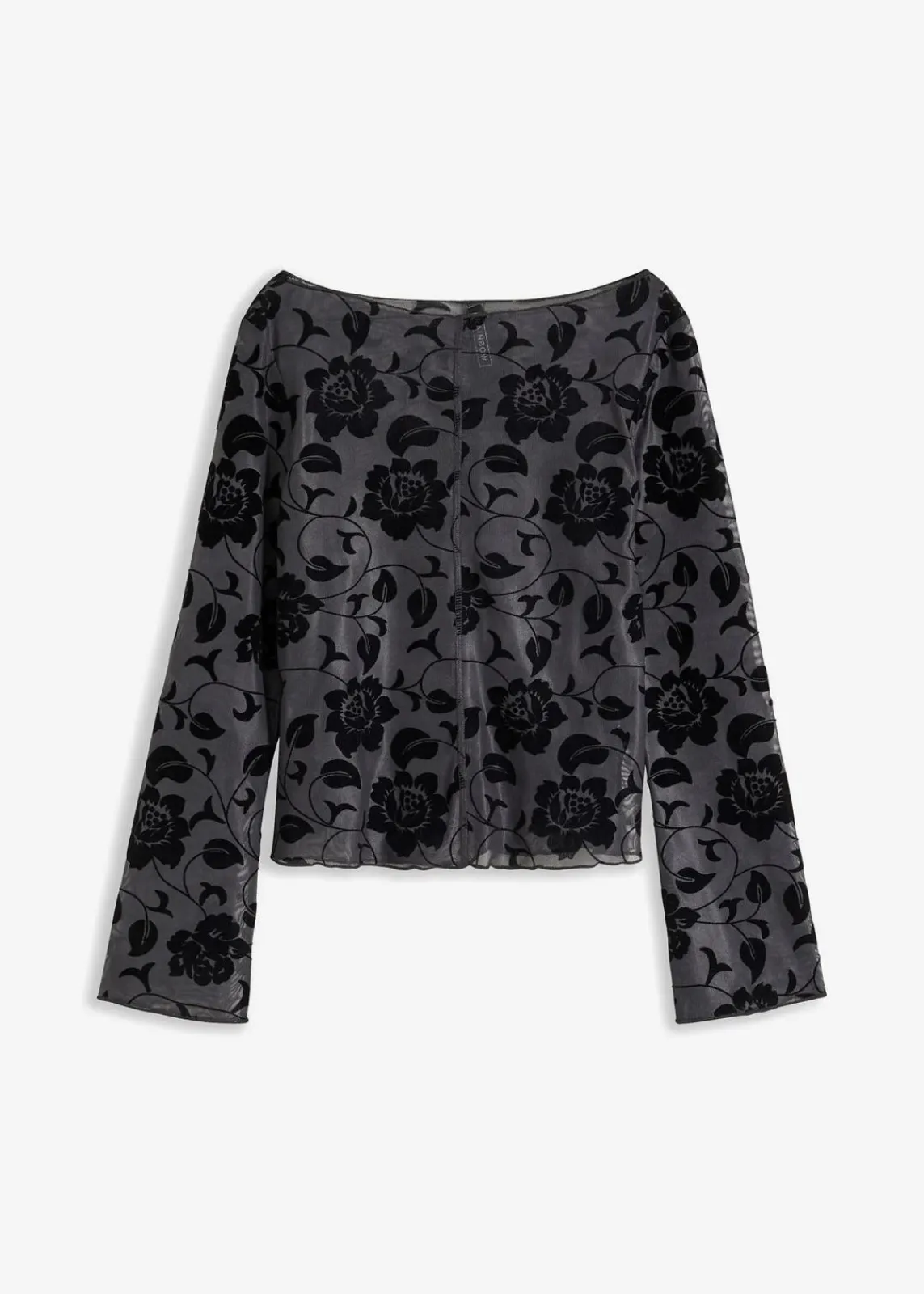 bonprix Shirts & Tops^Langarmshirt mit leichter Transparenz anthrazit