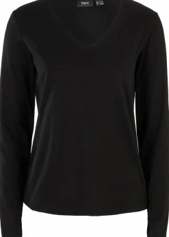 bonprix Shirts & Tops|Basics^Langarmshirt mit reiner Bio-Baumwolle schwarz