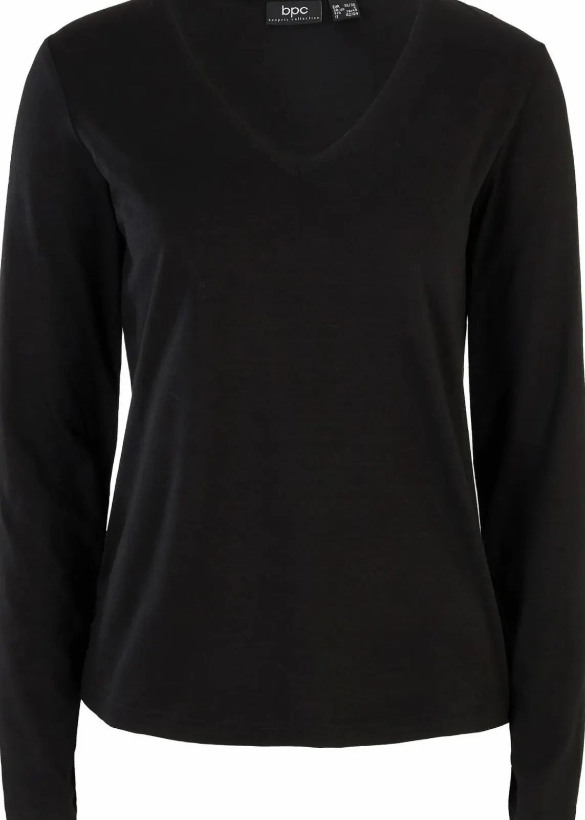 bonprix Shirts & Tops|Basics^Langarmshirt mit reiner Bio-Baumwolle schwarz