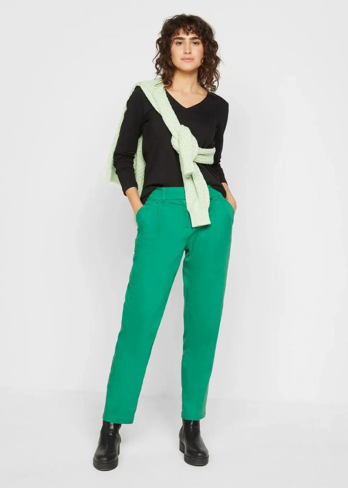 bonprix Shirts & Tops|Basics^Langarmshirt mit reiner Bio-Baumwolle schwarz