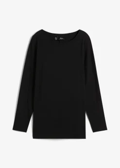 bonprix Bekleidung·Röcke|Nachhaltigere Materialien^Langarm-Shirt mit reiner Bio-Baumwolle schwarz