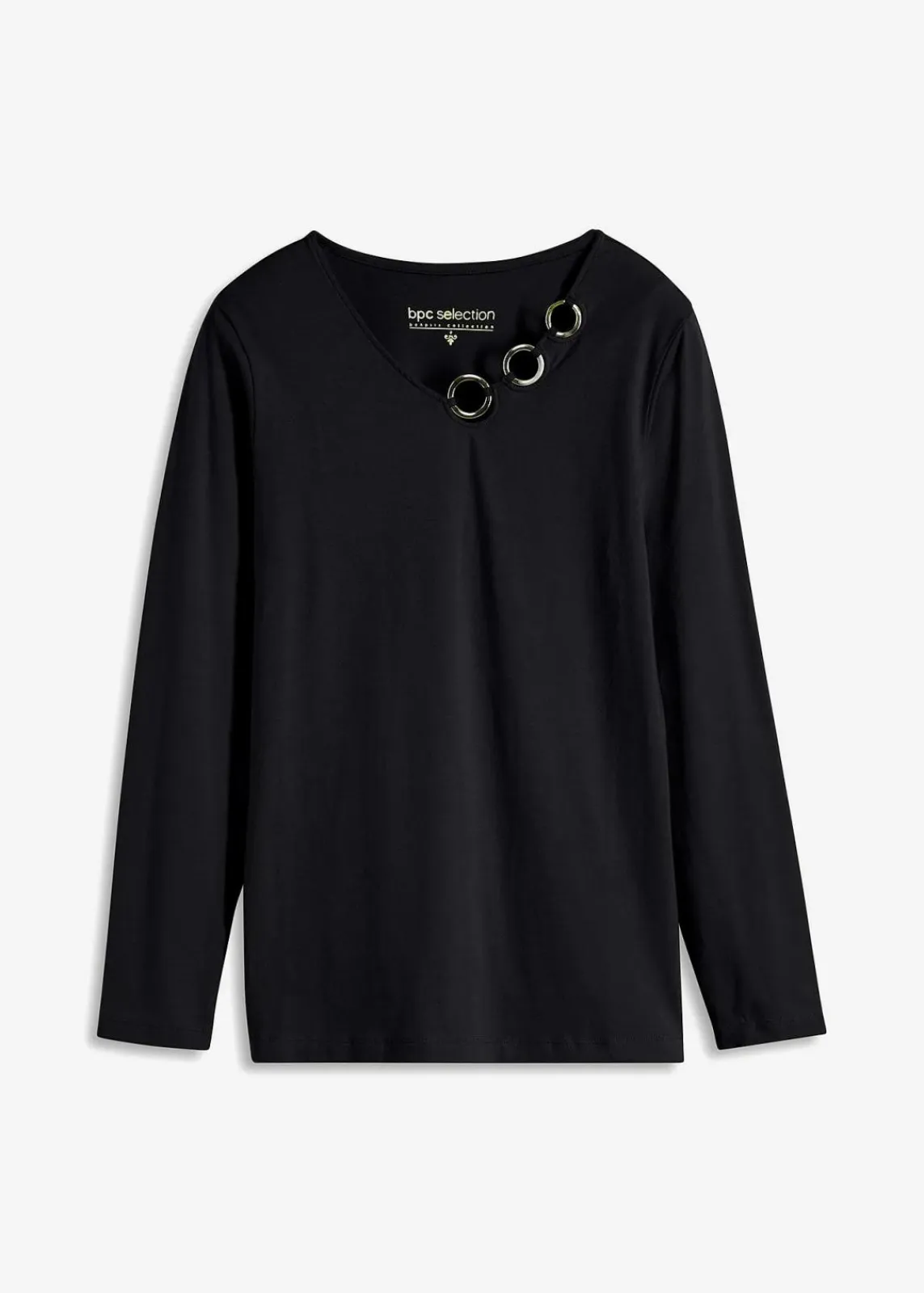 bonprix Shirts & Tops^Langarmshirt mit Ösen schwarz
