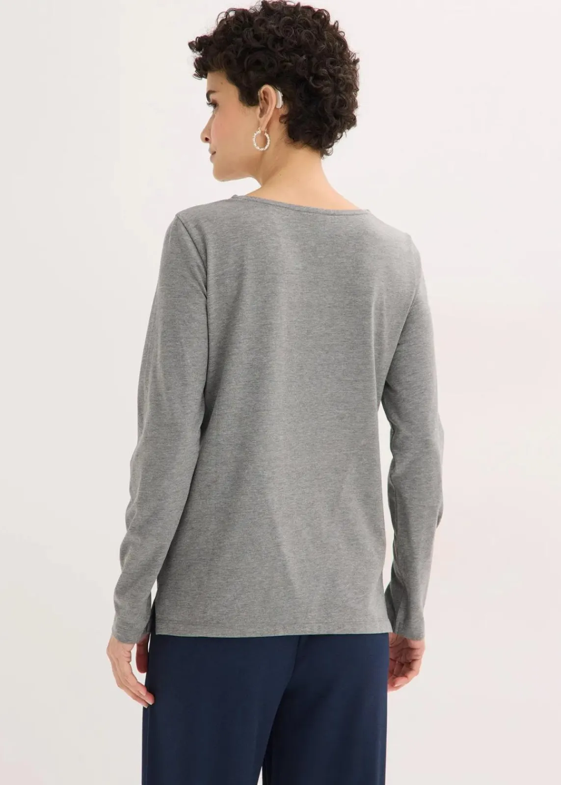 bonprix Shirts & Tops^Langarmshirt mit Ösen grau meliert meliert