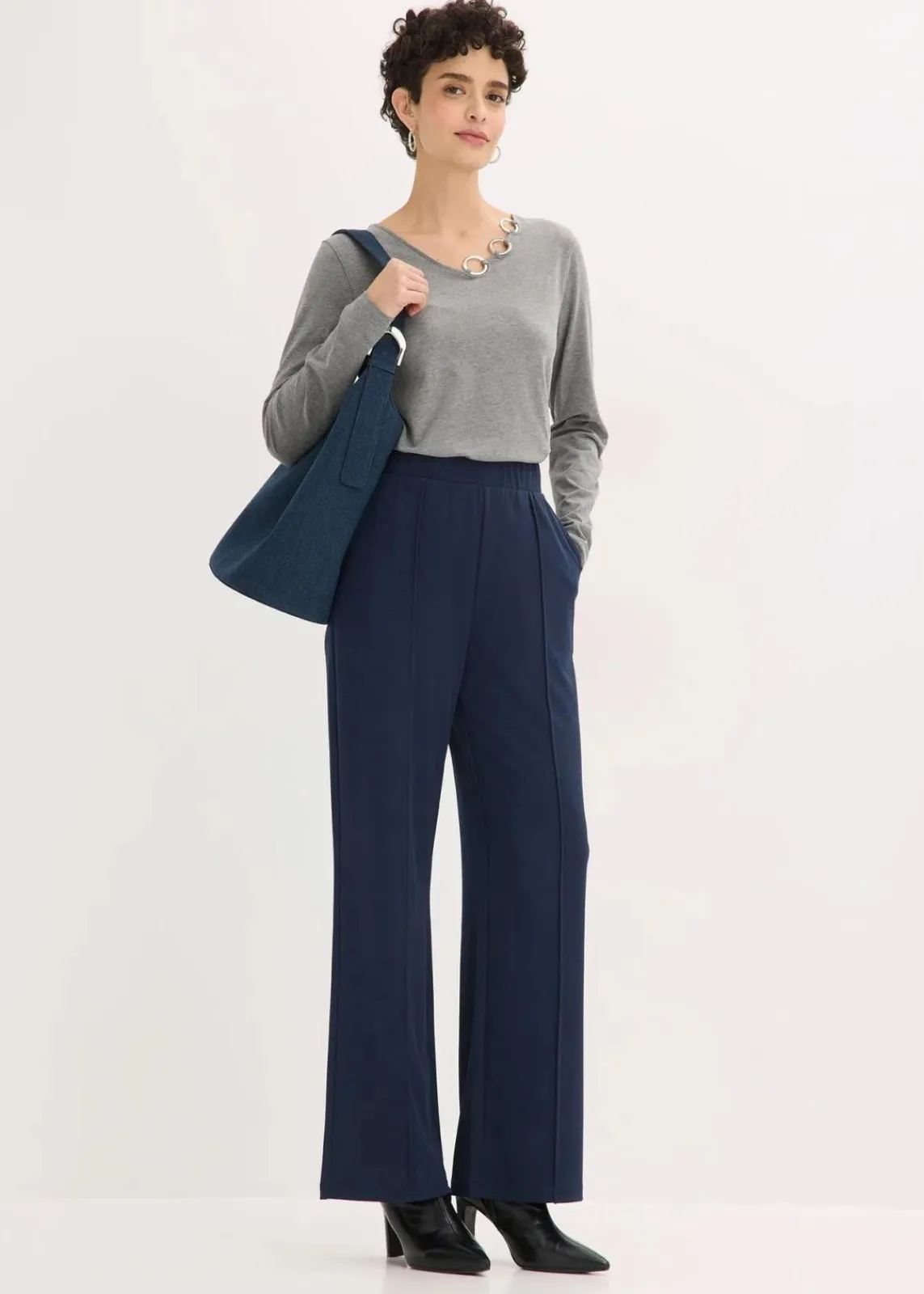 bonprix Shirts & Tops^Langarmshirt mit Ösen grau meliert meliert