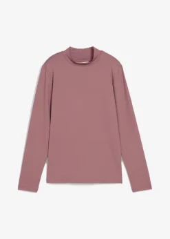 bonprix Shirts & Tops|Basics^Langarmshirt mit Stehkragen mit recyceltem Polyamid matt violett