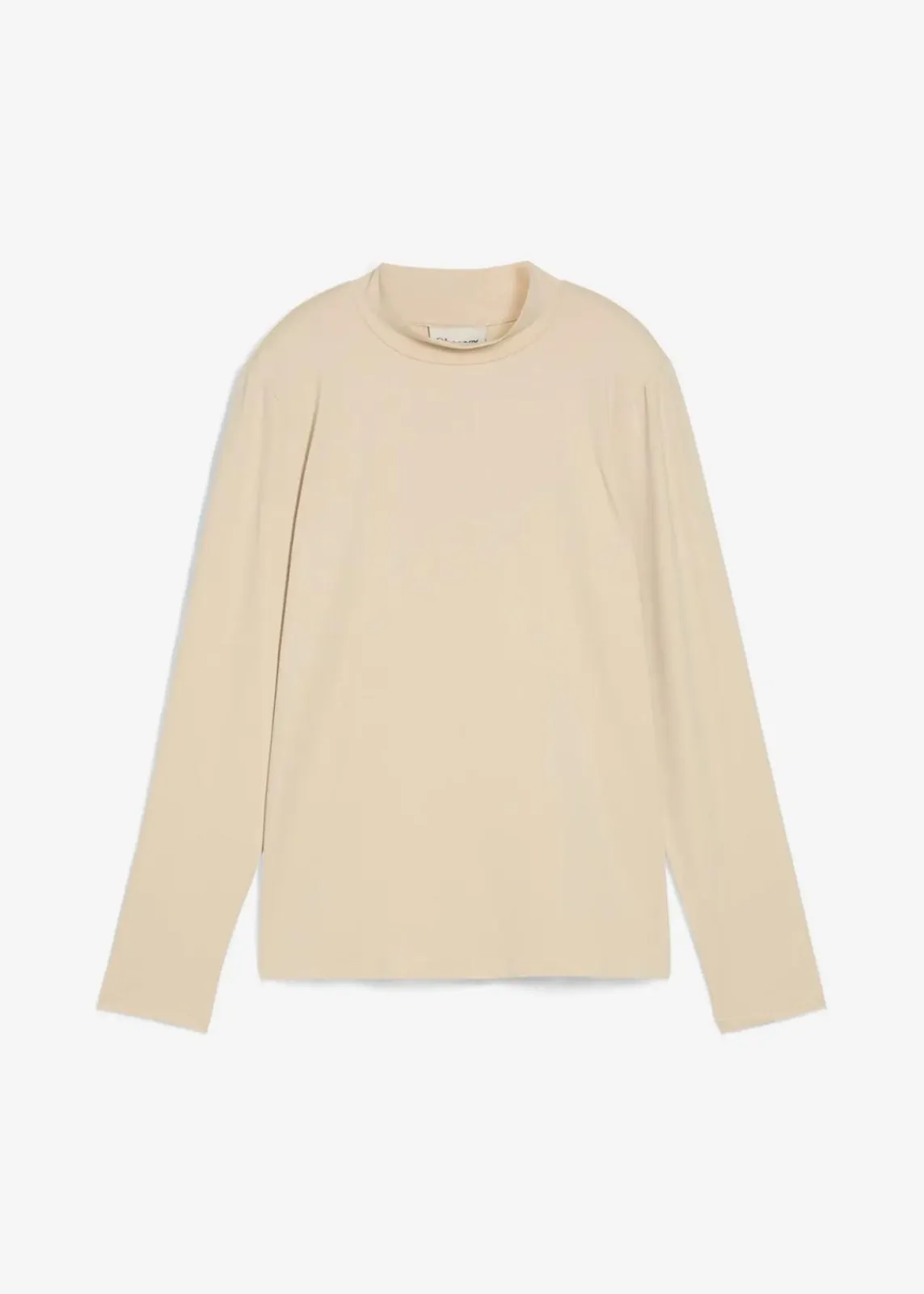 bonprix Shirts & Tops|Basics^Langarmshirt mit Stehkragen mit recyceltem Polyamid hellsand