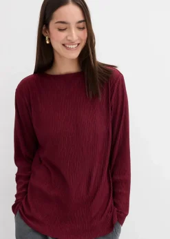 bonprix Shirts & Tops^Langarmshirt mit Struktureffekt ahornrot