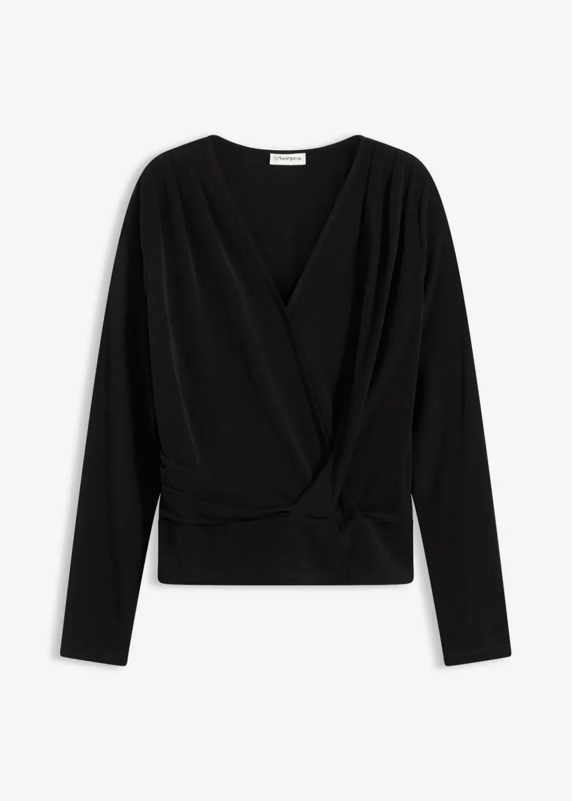bonprix Shirts & Tops^Langarmshirt mit tiefem Ausschnitt schwarz