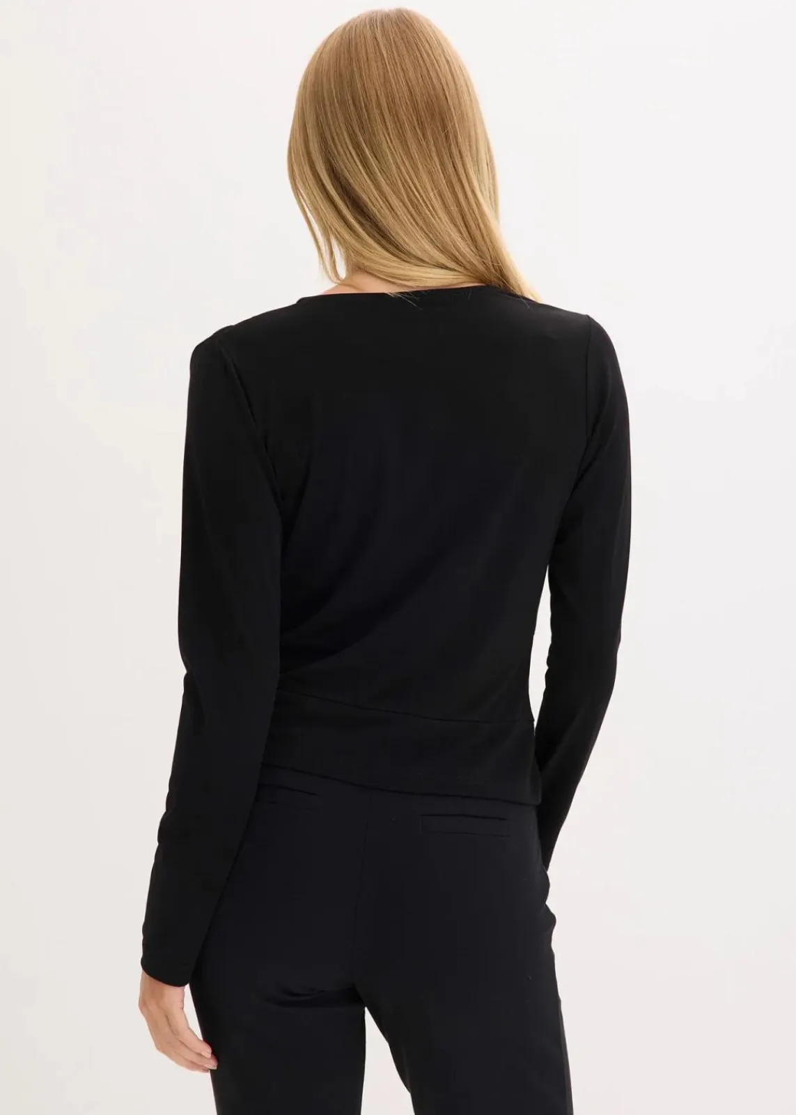 bonprix Shirts & Tops^Langarmshirt mit tiefem Ausschnitt schwarz