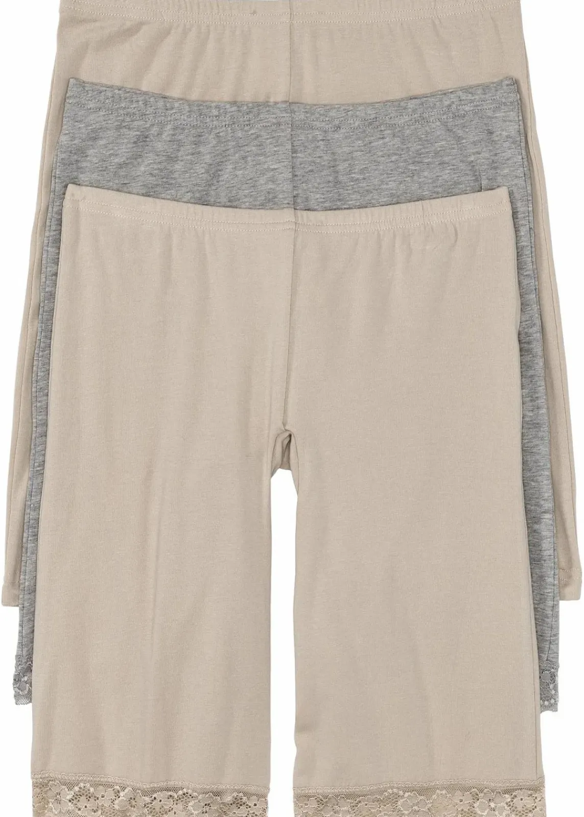 bonprix Höschen|Baumwollunterwäsche^Lange Damen Boxer aus weichen Material im Vorteilspack kreidebeige + hellgrau meliert